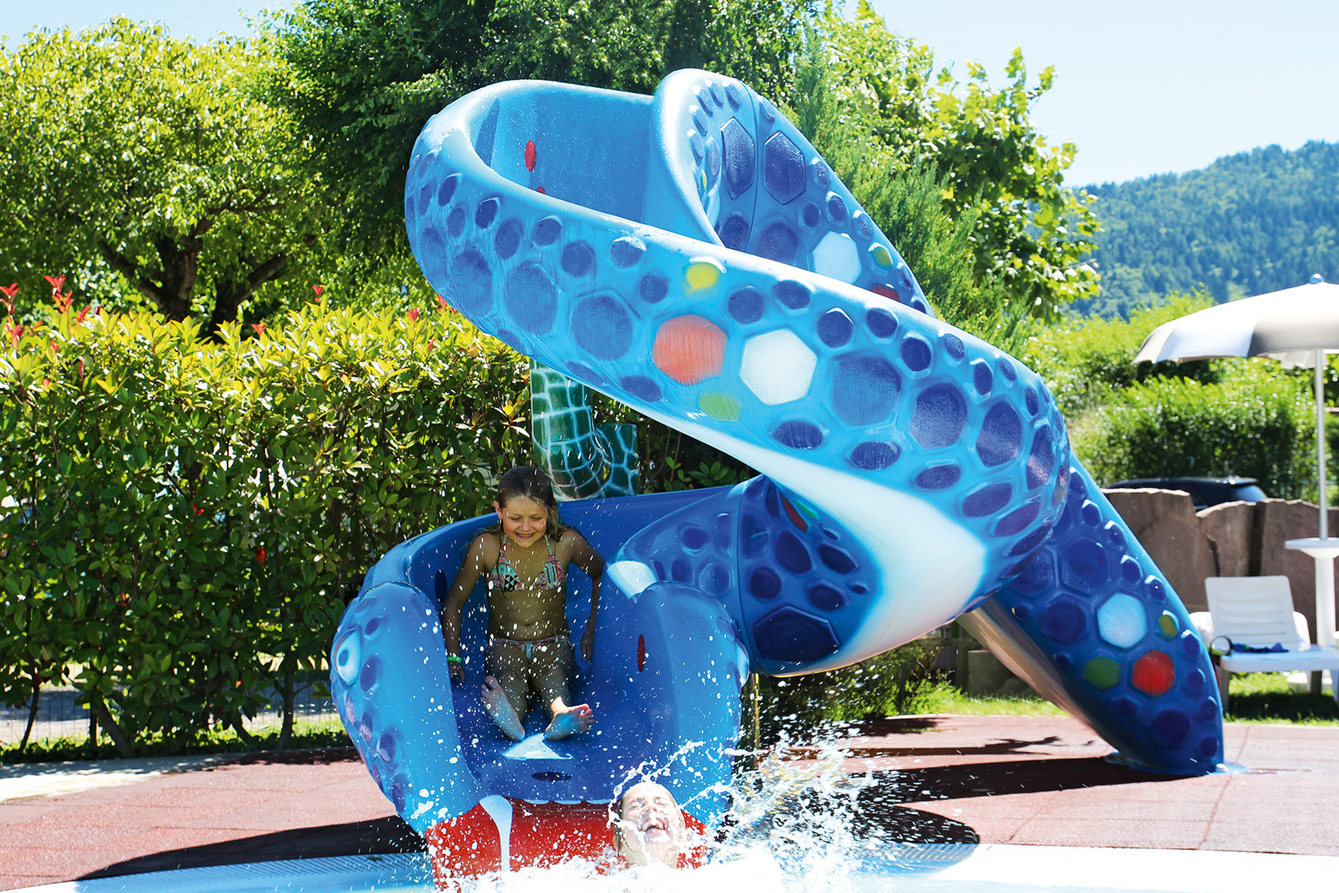 Scivolo d'acqua a forma di serpente
