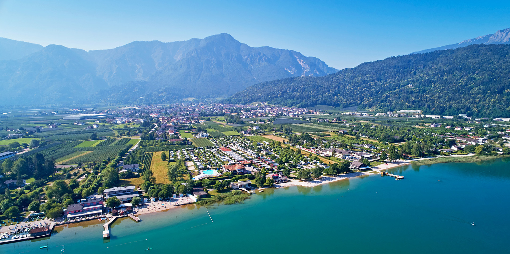 Camping Mario vista aerea Lago di Caldonazzo